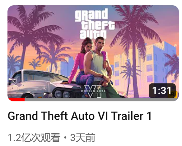 GTA6预告片播放过亿，AI三巨头也能秒变GTA匪帮