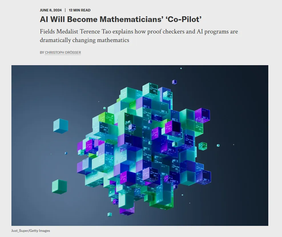 AI将是数学家的得力助手，陶哲轩谈AI在证明过程中的潜力