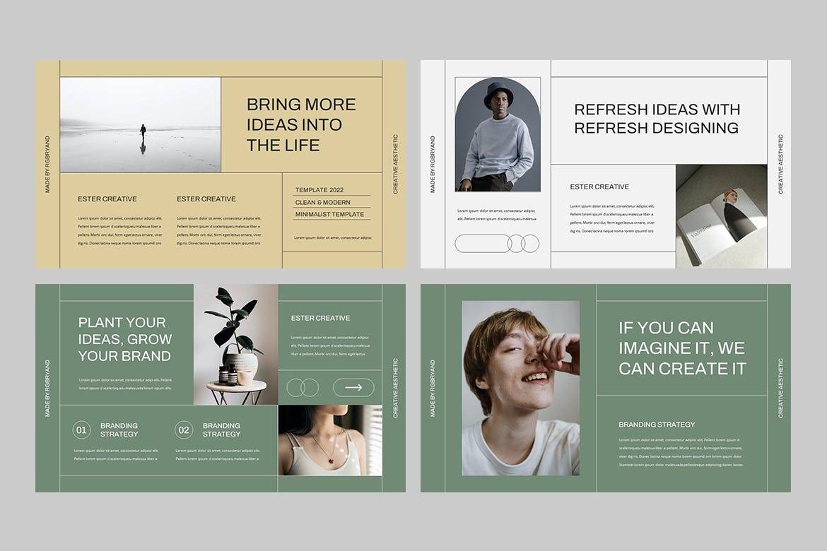 K0448 简洁现代线条多用途品牌报告投资keynote模版 ESTER - Creative Brand Keynote-演示喵HUB