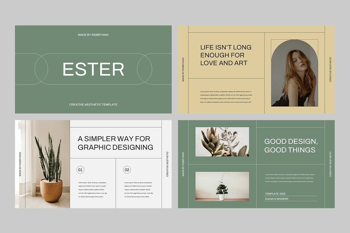 K0448 简洁现代线条多用途品牌报告投资keynote模版 ESTER - Creative Brand Keynote-演示喵HUB