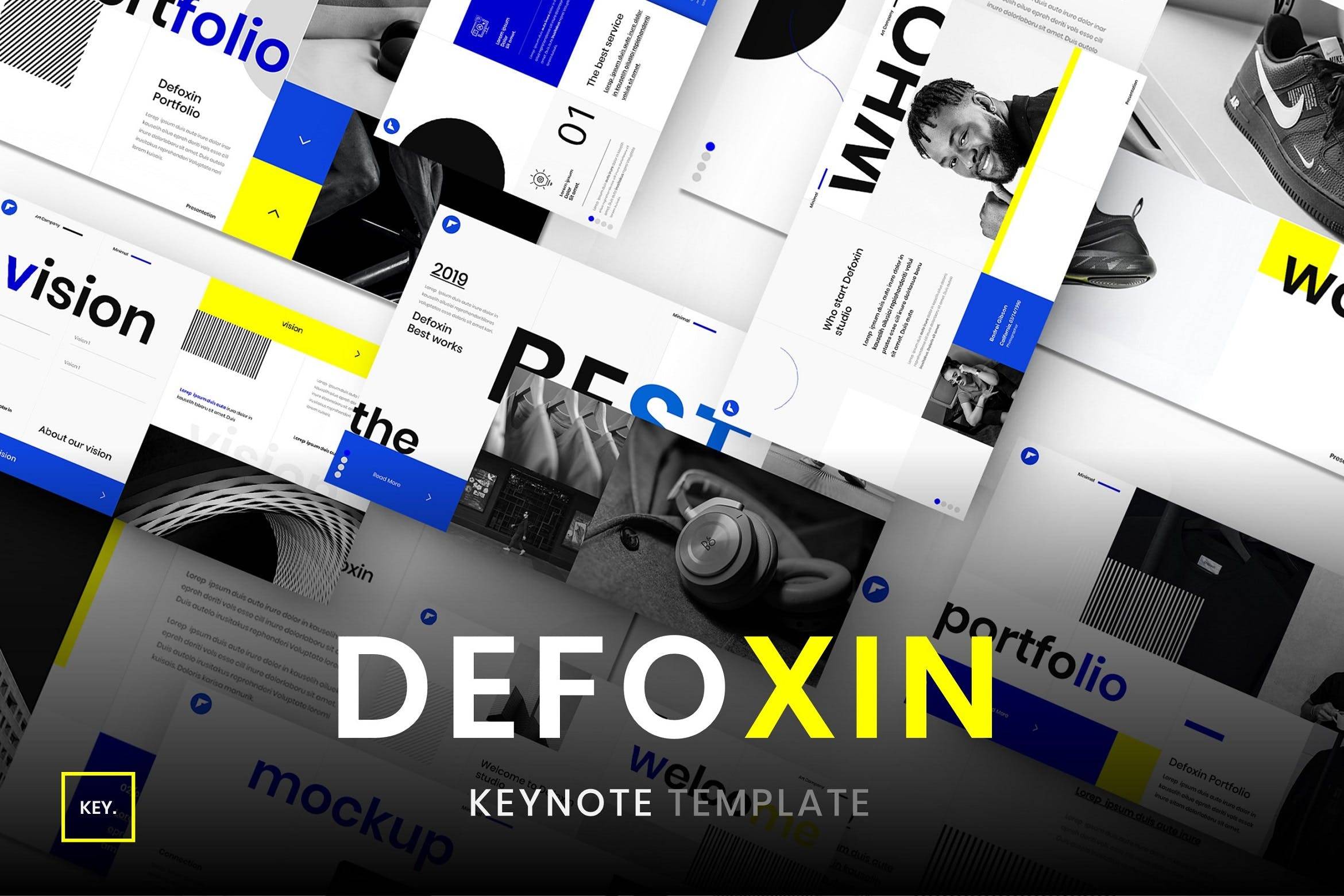 K0436 创意机构公司业务简介个人摄影宣传作品集Keynote模板 Defoxin – Business Keynote Template-演示喵HUB