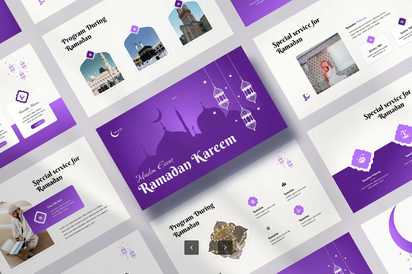 Ramadan主题Keynote模板中东风格开斋节可编辑穆斯林节日设计Ramadan Kareem Presentation-演示喵HUB