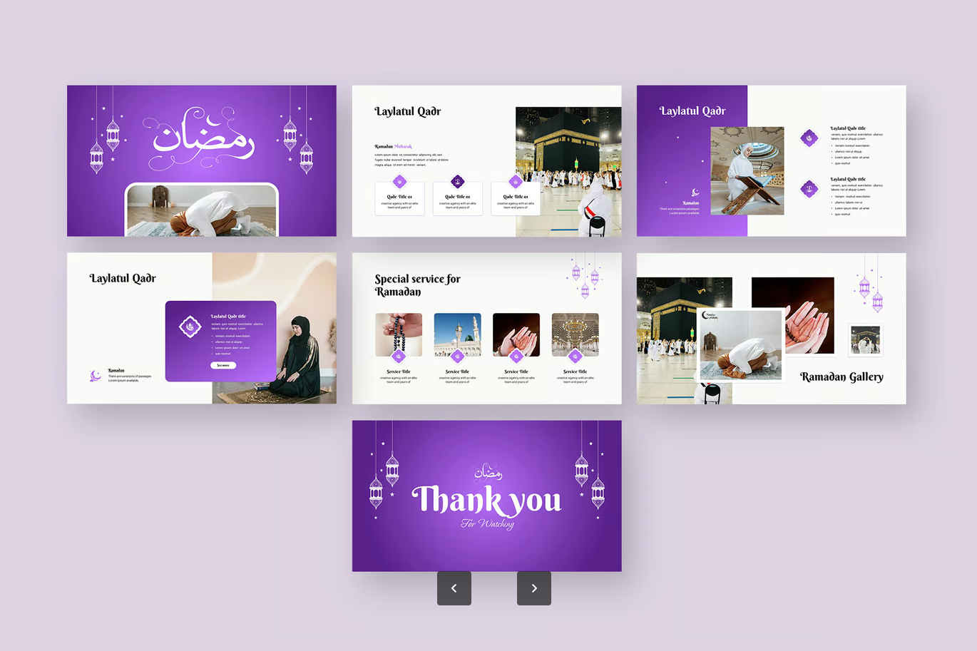 Ramadan主题Keynote模板中东风格开斋节可编辑穆斯林节日设计Ramadan Kareem Presentation-演示喵HUB