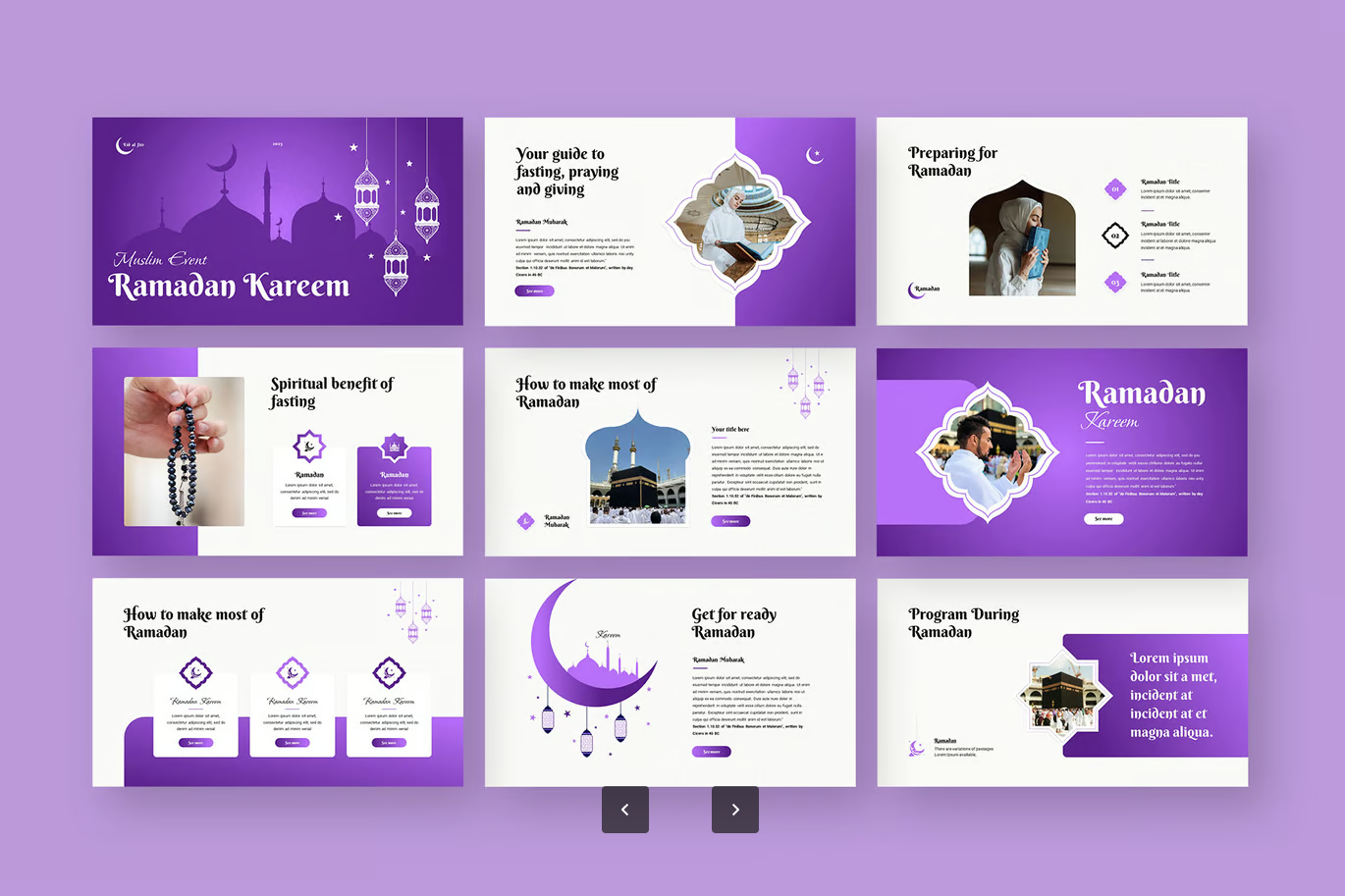 Ramadan主题Keynote模板中东风格开斋节可编辑穆斯林节日设计Ramadan Kareem Presentation-演示喵HUB