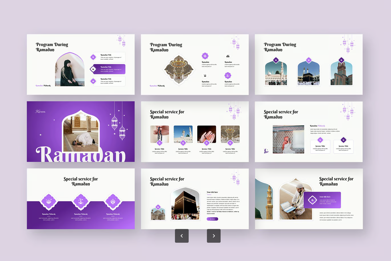 Ramadan主题Keynote模板中东风格开斋节可编辑穆斯林节日设计Ramadan Kareem Presentation-演示喵HUB