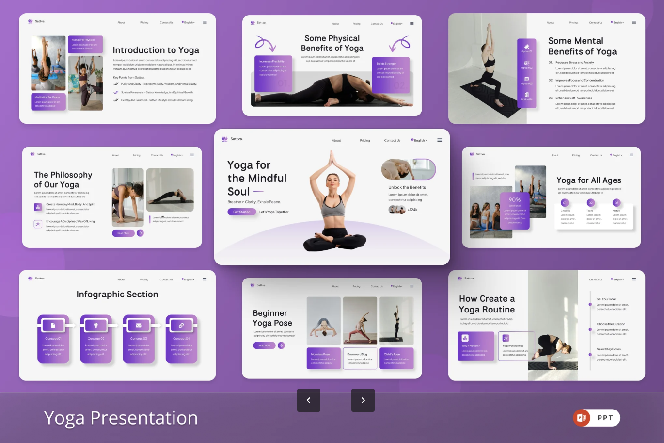 禅意极简Keynote模板瑜伽冥想专用可视化数据一键套用演讲必备Yoga Meditation-演示喵HUB