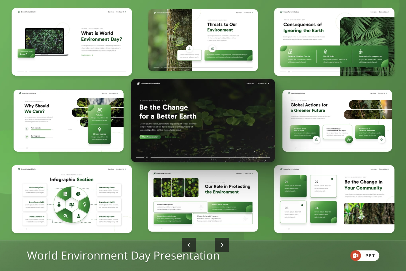 世界环境日Keynote模板环保主题2024创意设计分层可编辑World Environment Day-演示喵HUB