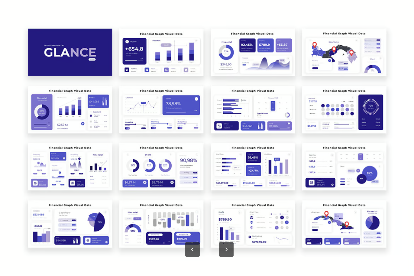金融数据Keynote模板高级商务风可视化图表工作汇报直接套用Financial Graphic Data Visual infographics-演示喵HUB