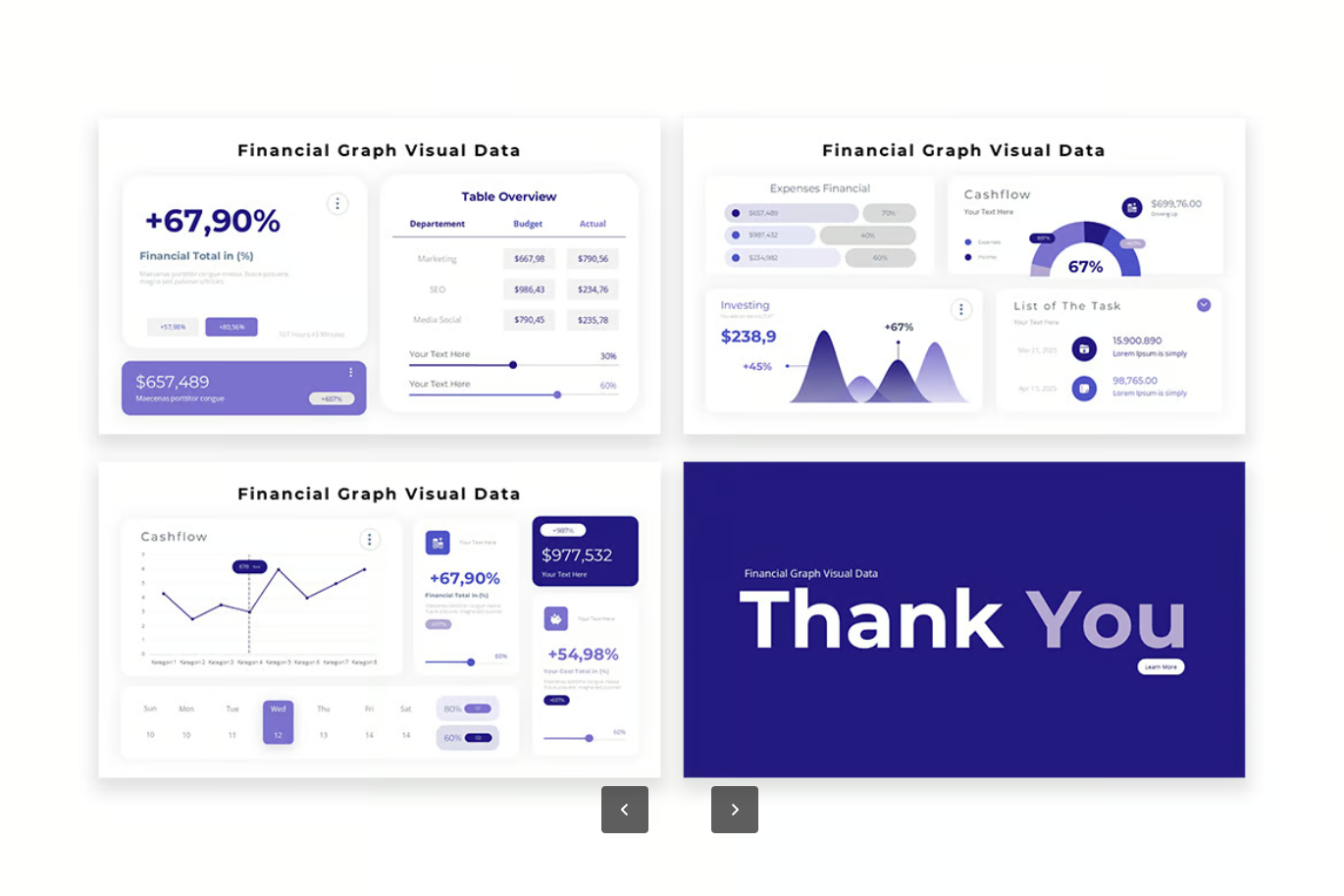 金融数据Keynote模板高级商务风可视化图表工作汇报直接套用Financial Graphic Data Visual infographics-演示喵HUB