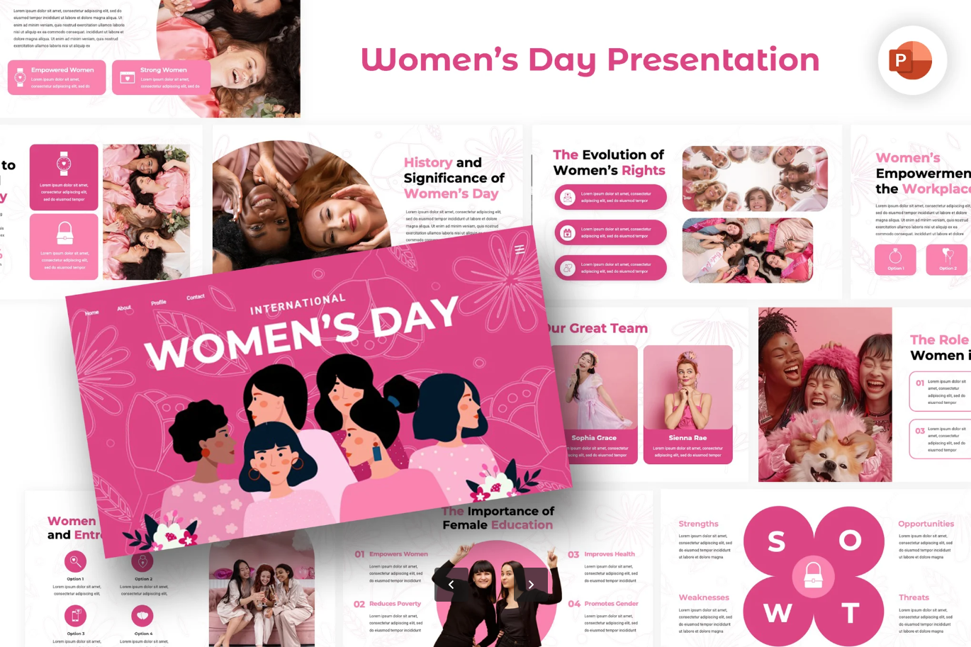 Keynote女神节模板三八妇女节商务演讲高端大气可编辑International Women's Day-演示喵HUB