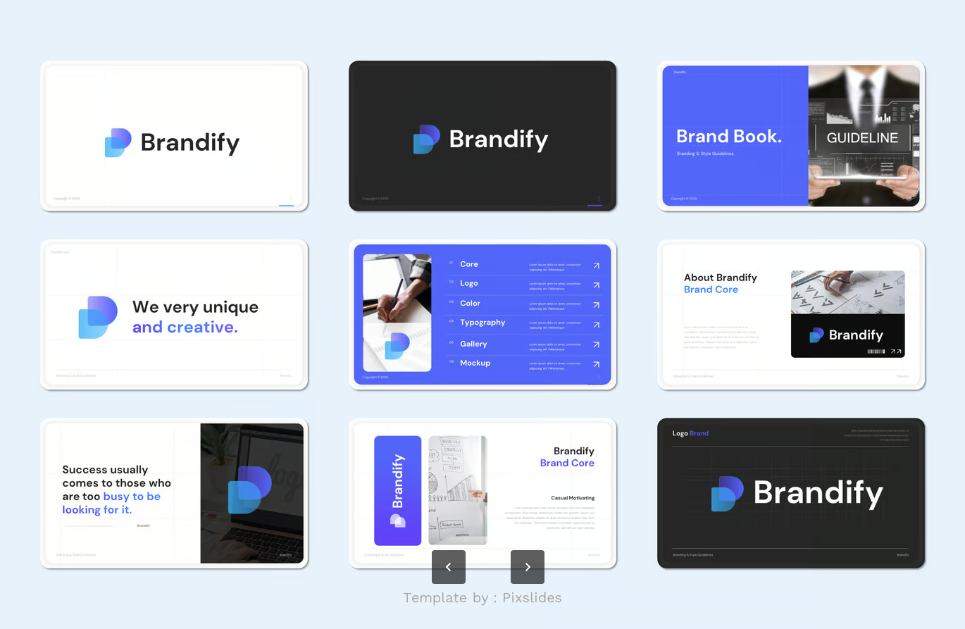 可编辑Keynote品牌指南模板 VI设计视觉系统企业形象规范Brand Identity - Brand Guideline Keynote-演示喵HUB