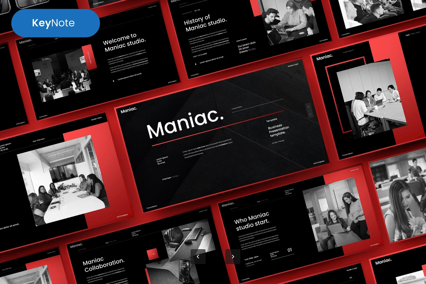 Maniac高端商务Keynote模板苹果专用2024极简发布会设计Maniac – Business Keynote Template-演示喵HUB