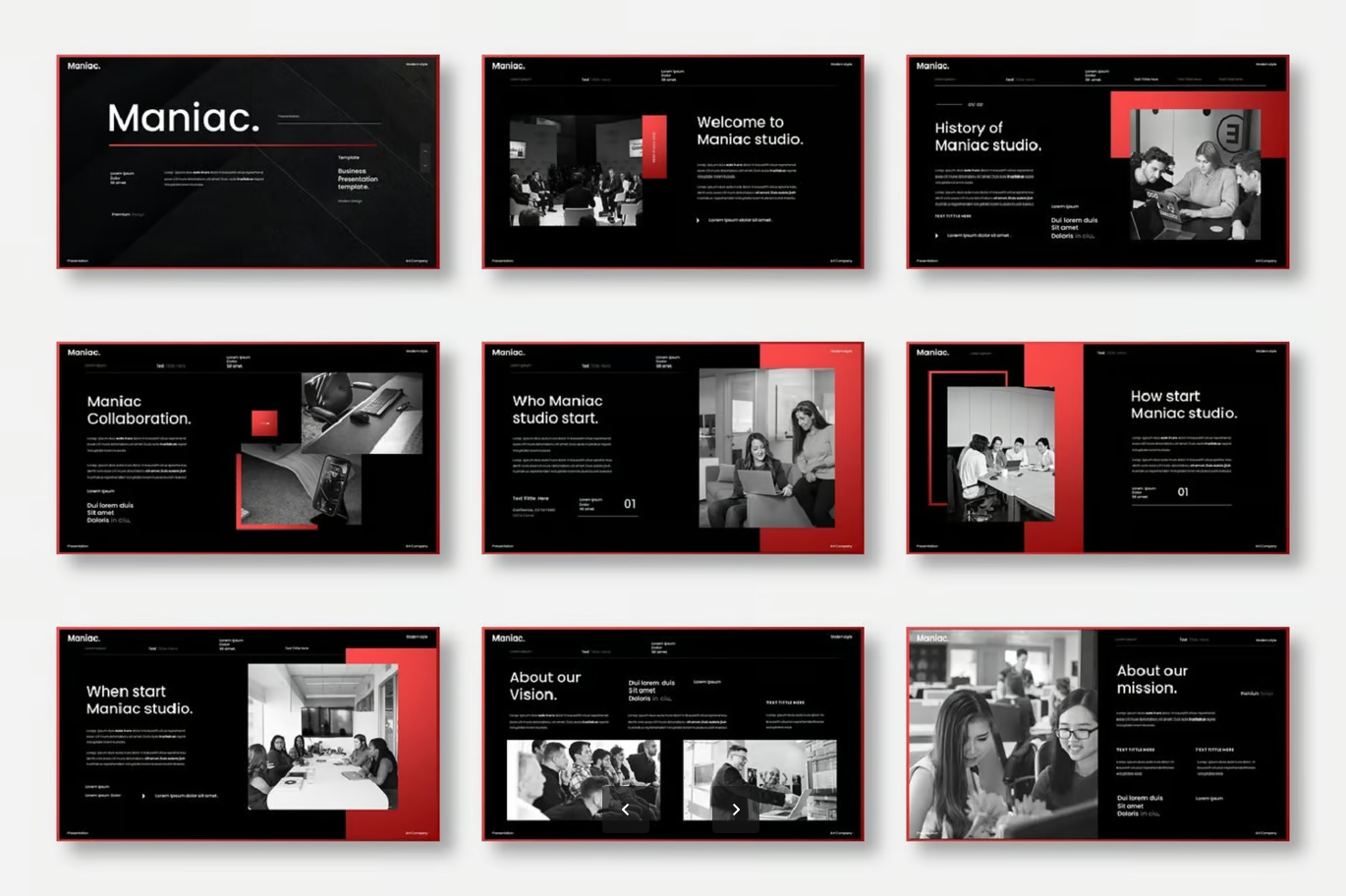 Maniac高端商务Keynote模板苹果专用2024极简发布会设计Maniac – Business Keynote Template-演示喵HUB