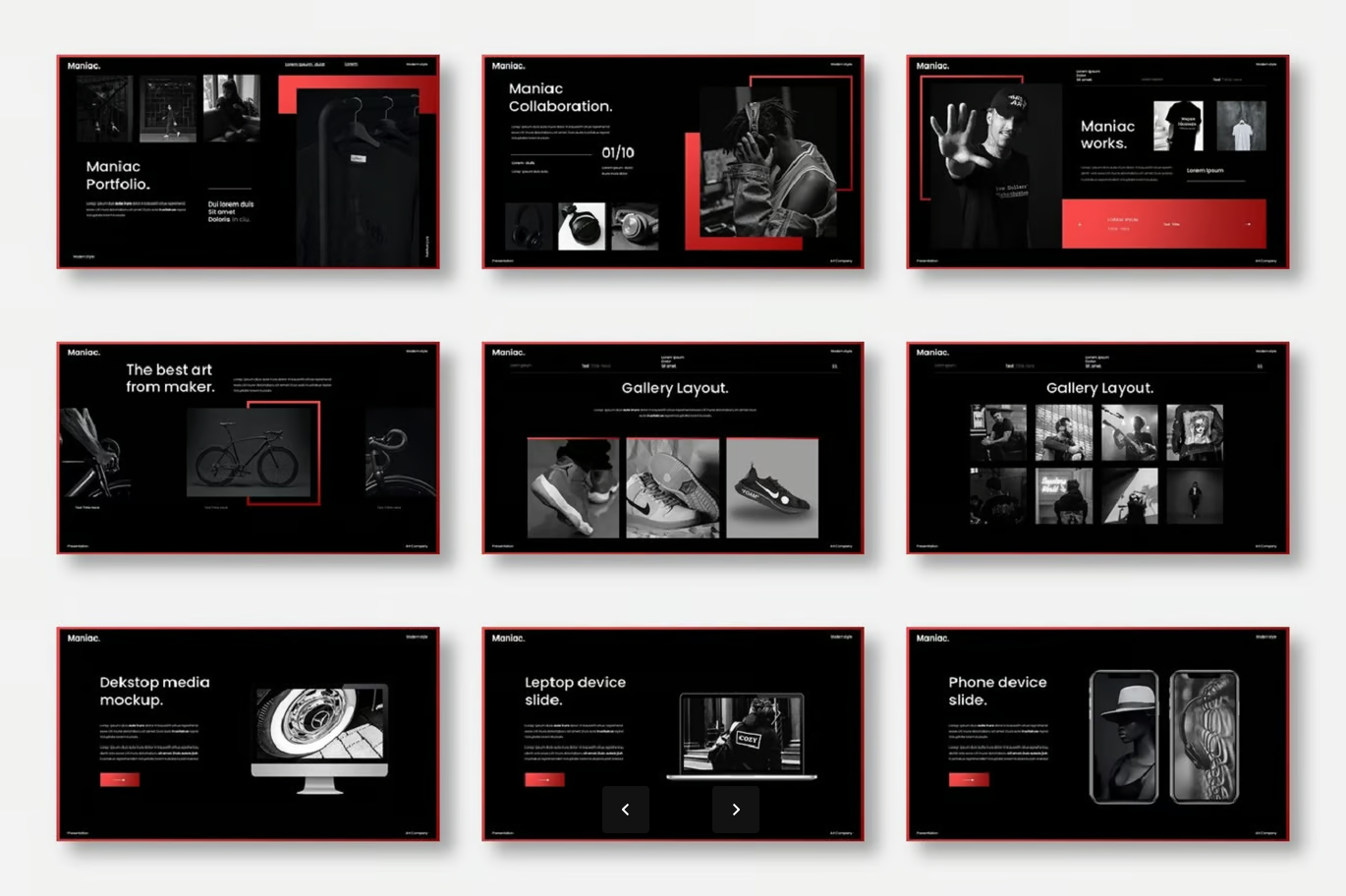 Maniac高端商务Keynote模板苹果专用2024极简发布会设计Maniac – Business Keynote Template-演示喵HUB