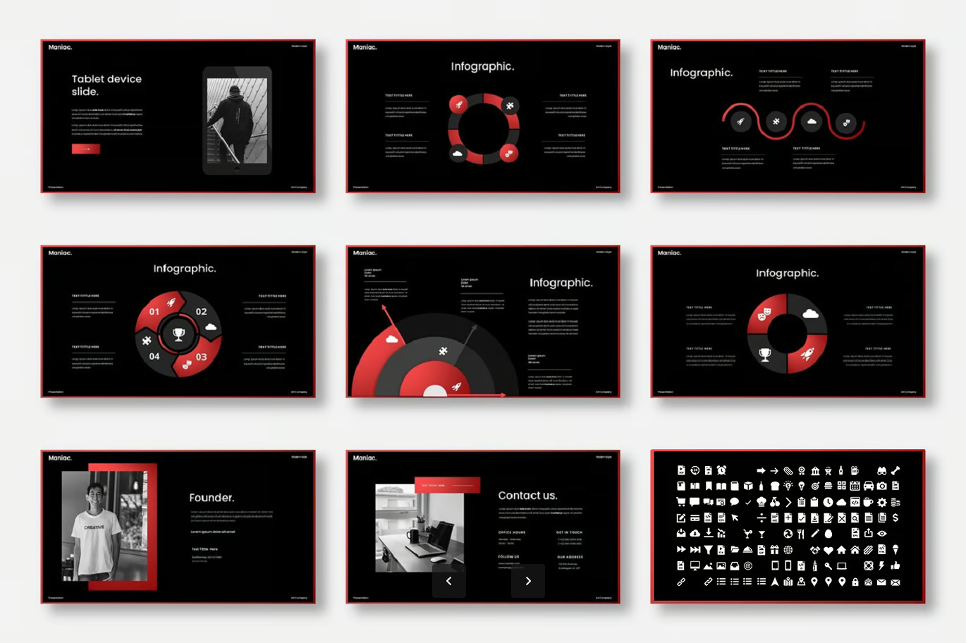 Maniac高端商务Keynote模板苹果专用2024极简发布会设计Maniac – Business Keynote Template-演示喵HUB