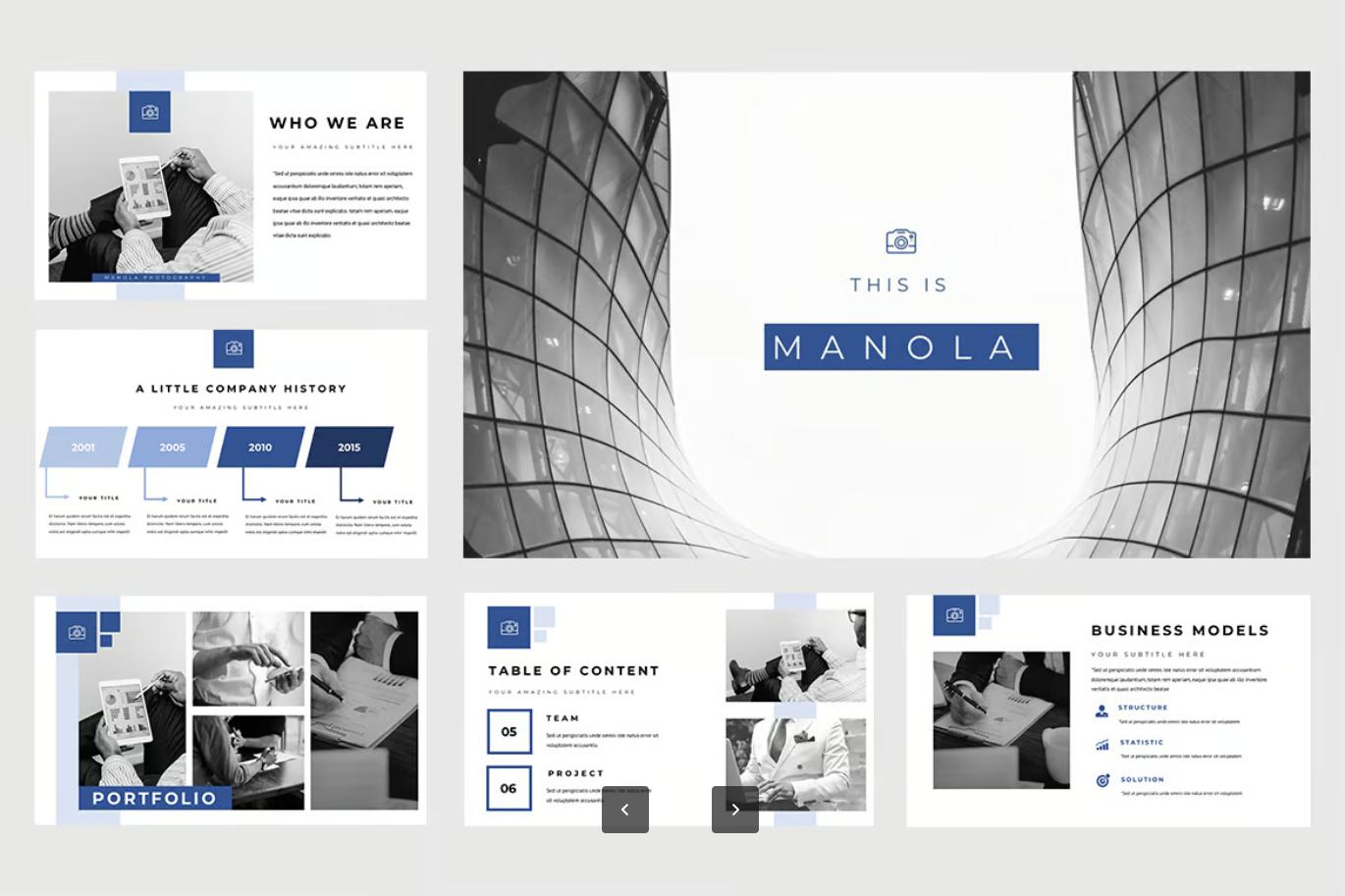 Manola商务风Keynote模板企业路演专用高端可编辑创意演示文稿Manola Pitch Deck Keynote Presentation-演示喵HUB