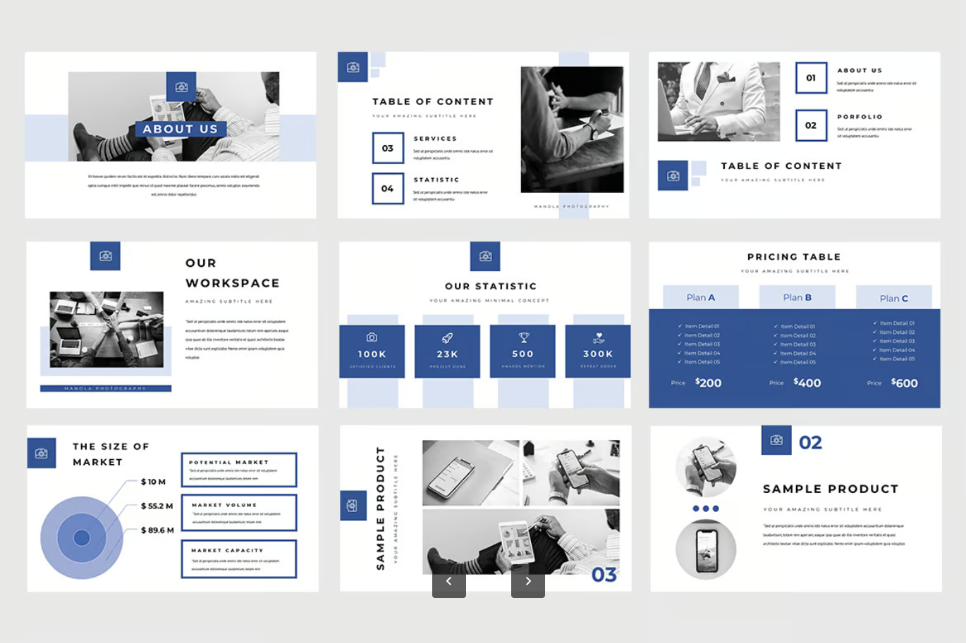 Manola商务风Keynote模板企业路演专用高端可编辑创意演示文稿Manola Pitch Deck Keynote Presentation-演示喵HUB