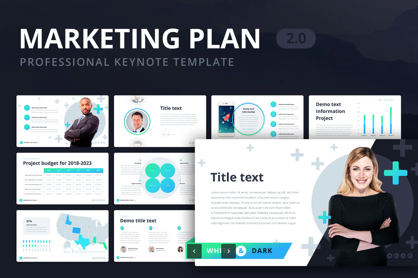 2024新版Marketing Plan商务Keynote模板苹果专用动态营销方案设计Marketing Plan 2.0 for Keynote-演示喵HUB