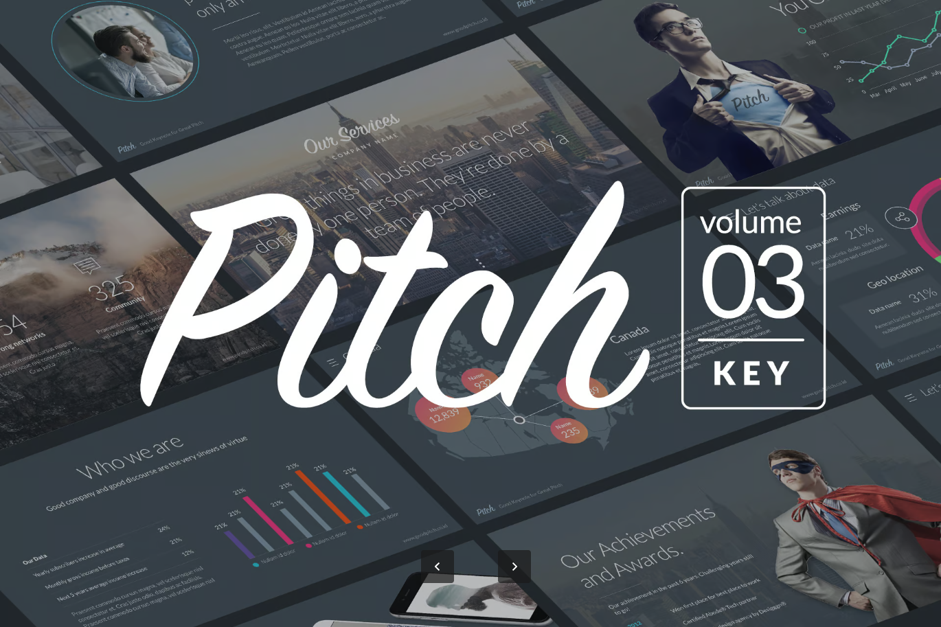 Keynote模板Pitch Vol.3商务风商业计划书高端设计苹果专用Pitch Vol.3 - Professional Keynote Template-演示喵HUB