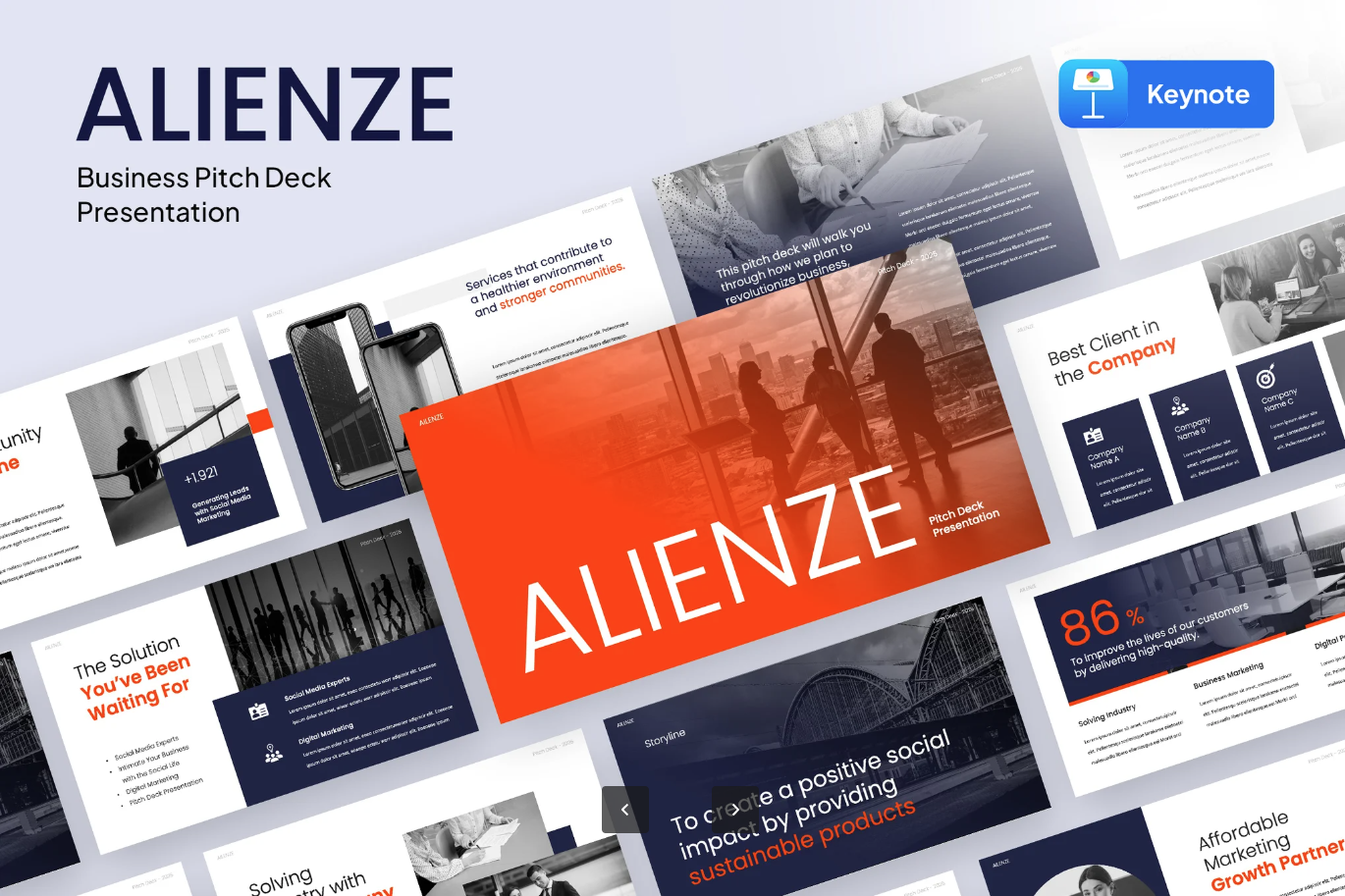 苹果专用Keynote商业计划书模板Ailenze高端可编辑创业路演极简风Ailenze - Pitch Deck Keynote-演示喵HUB