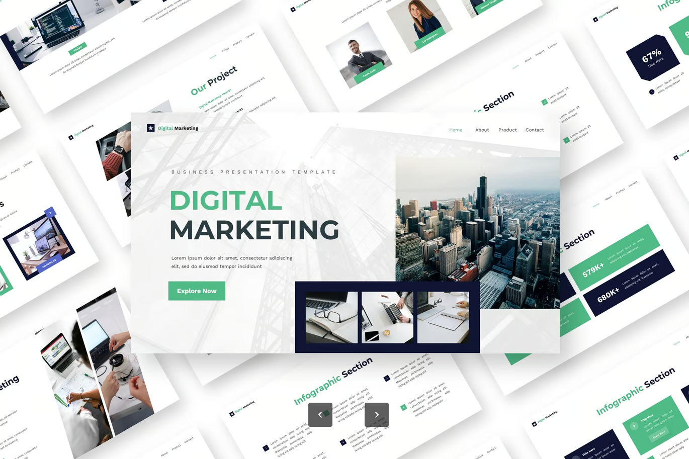 数字营销Keynote模板商务PPT高端大气可编辑企业宣传创意设计Digital Marketing - Business Keynote Templates-演示喵HUB