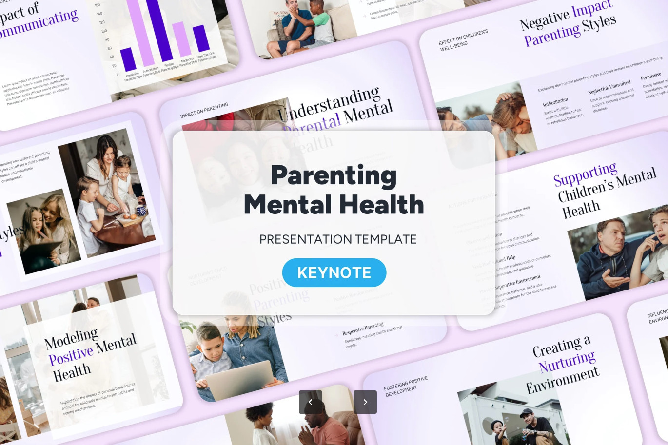 育儿心理健康Keynote模板苹果专用高端可编辑演讲课件设计素材Parenting Mental Health - Keynote Templates-演示喵HUB
