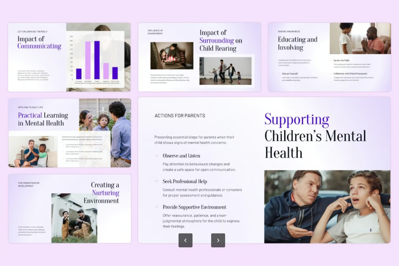 育儿心理健康Keynote模板苹果专用高端可编辑演讲课件设计素材Parenting Mental Health - Keynote Templates-演示喵HUB