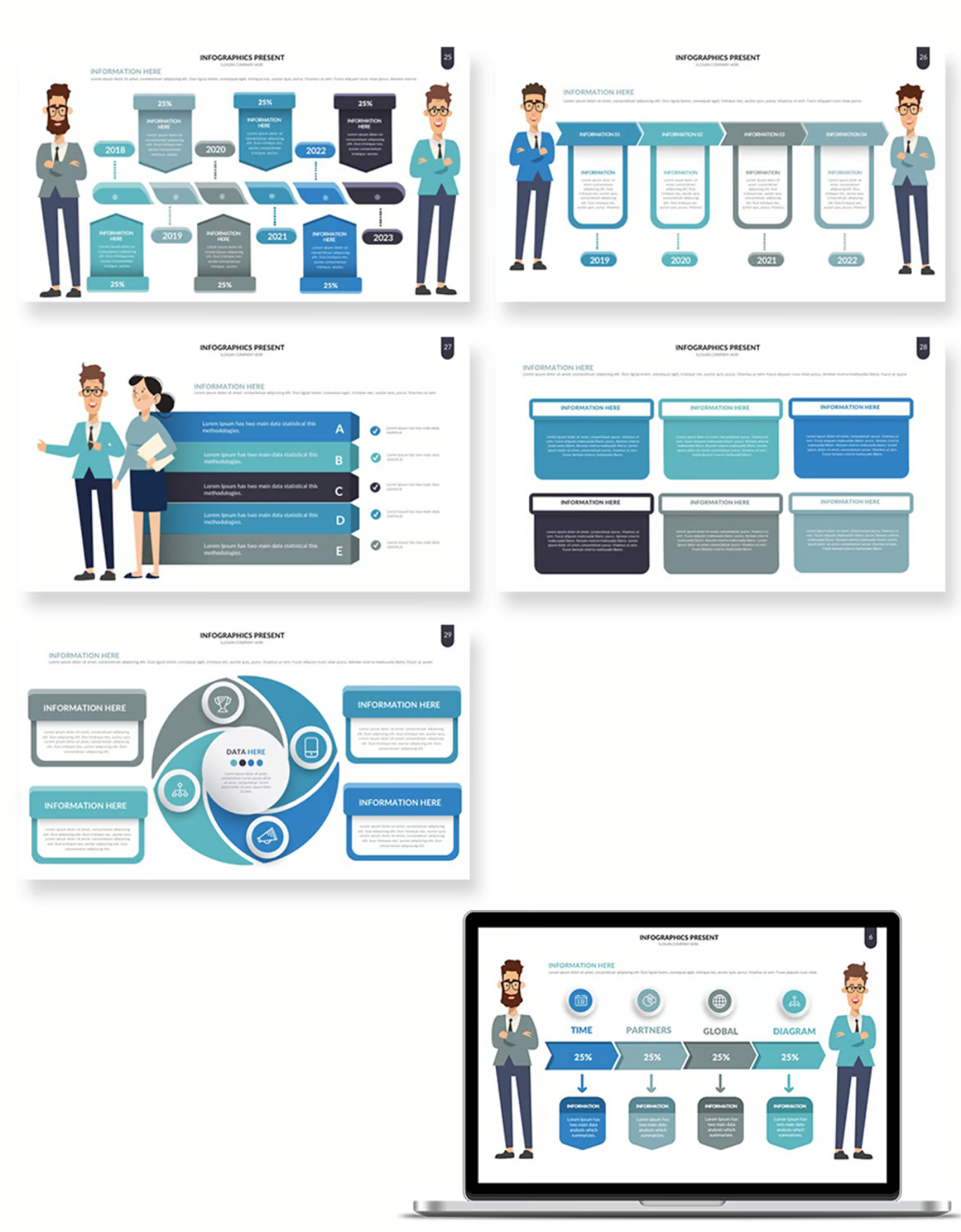 高级感Infographic动态Keynote模板 苹果专用商务汇报可编辑演示素材Infographic Keynote Presentation Templates-演示喵HUB