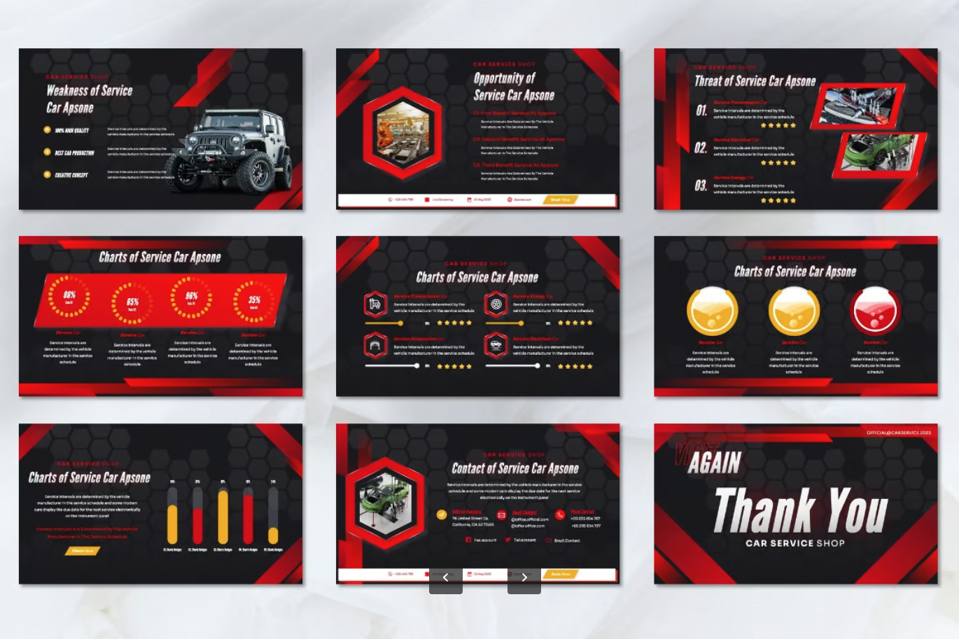 Apsone汽车服务Keynote模板商务风高端大气苹果专用可编辑Apsone - Car Service Keynote Template-演示喵HUB