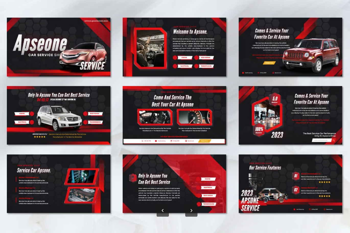 Apsone汽车服务Keynote模板商务风高端大气苹果专用可编辑Apsone - Car Service Keynote Template-演示喵HUB
