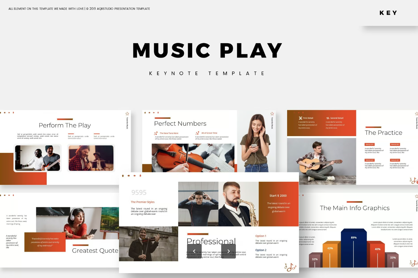 Music Play动态Keynote模板苹果专用创意演示设计30页Music Play - Keynote Template-演示喵HUB