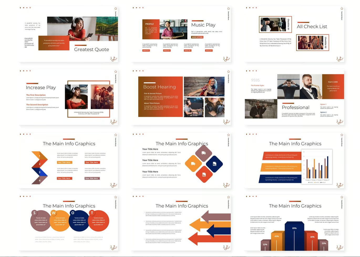 Music Play动态Keynote模板苹果专用创意演示设计30页Music Play - Keynote Template-演示喵HUB