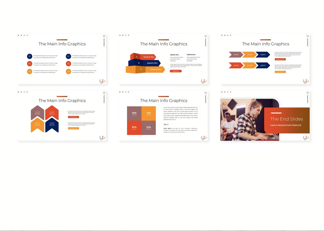 Music Play动态Keynote模板苹果专用创意演示设计30页Music Play - Keynote Template-演示喵HUB