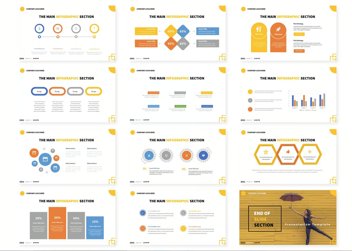 高端大气黄色系商务风Keynote模板创意设计简约现代可编辑Spirit of Yellow   Keynote Template-演示喵HUB