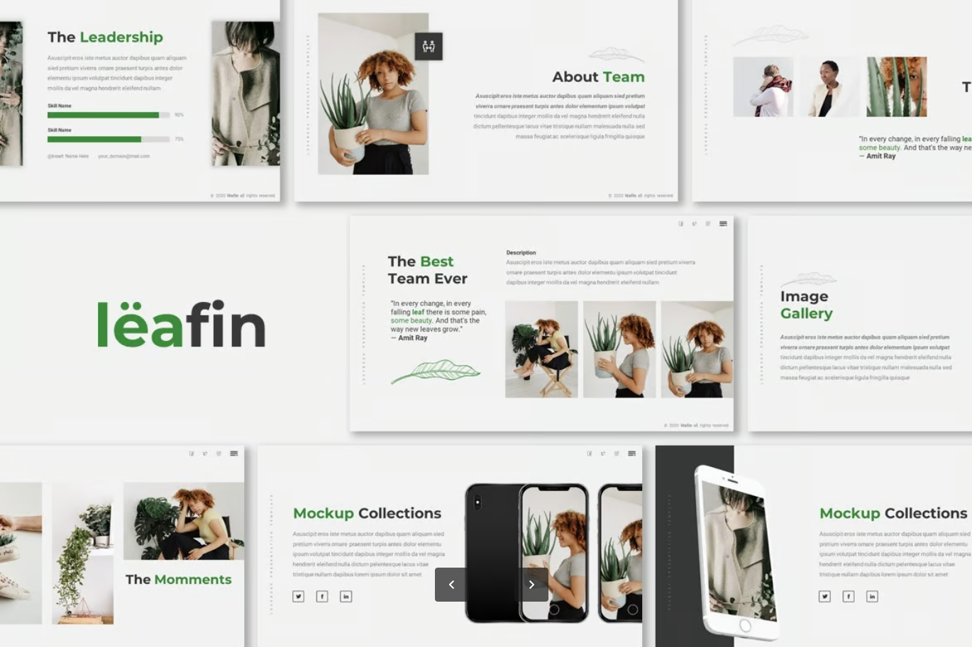 2024新款Mac专用高端Keynote模板 Leafin原创可编辑商务极简风演示文稿Leafin Presentation Template-演示喵HUB