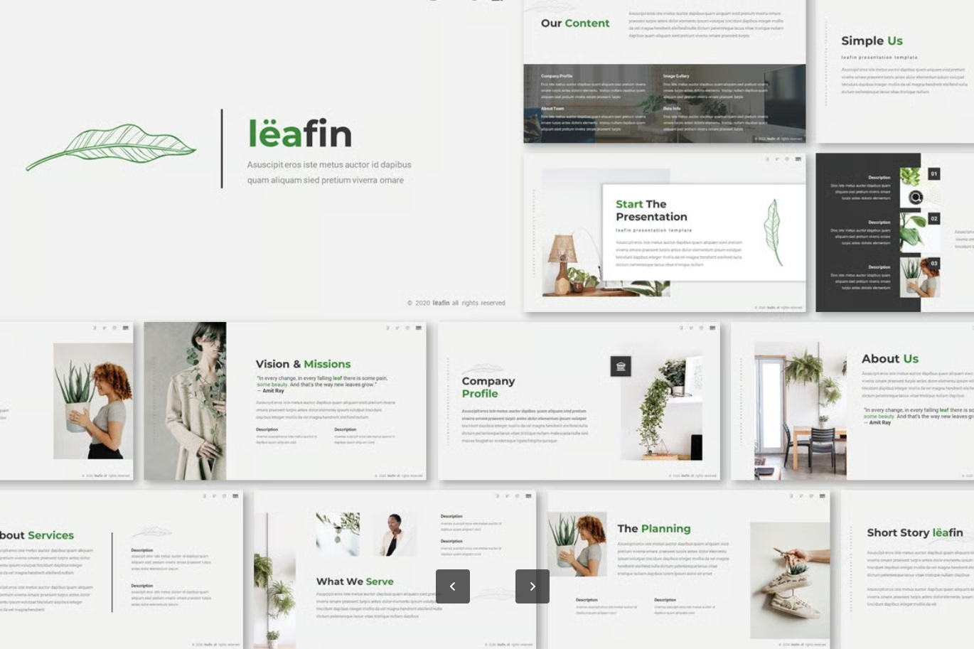 2024新款Mac专用高端Keynote模板 Leafin原创可编辑商务极简风演示文稿Leafin Presentation Template-演示喵HUB