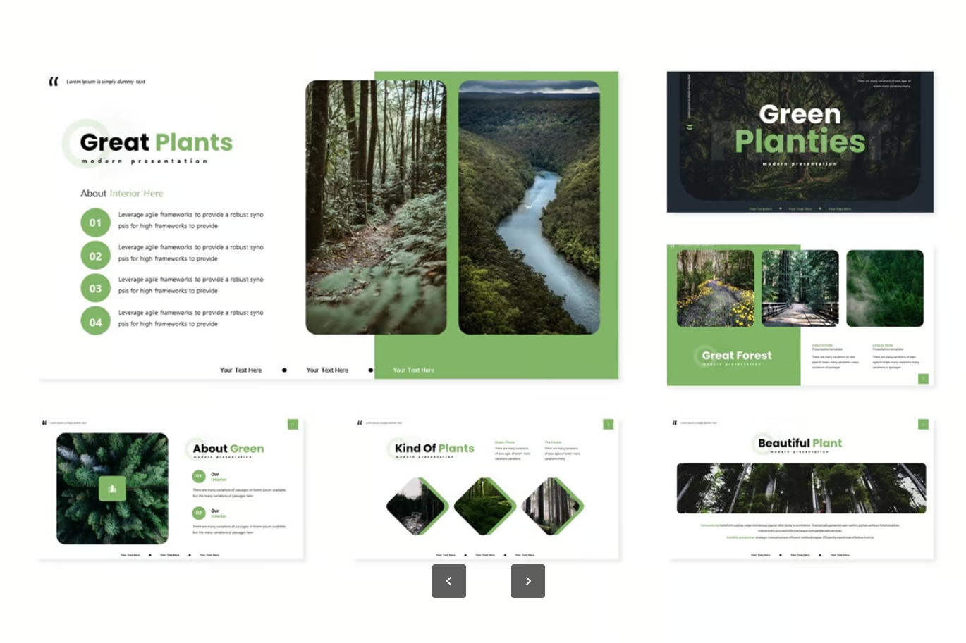 Mac专用清新植物系Keynote模板商务汇报极简可编辑高级感Green Planties - Keynote Template-演示喵HUB