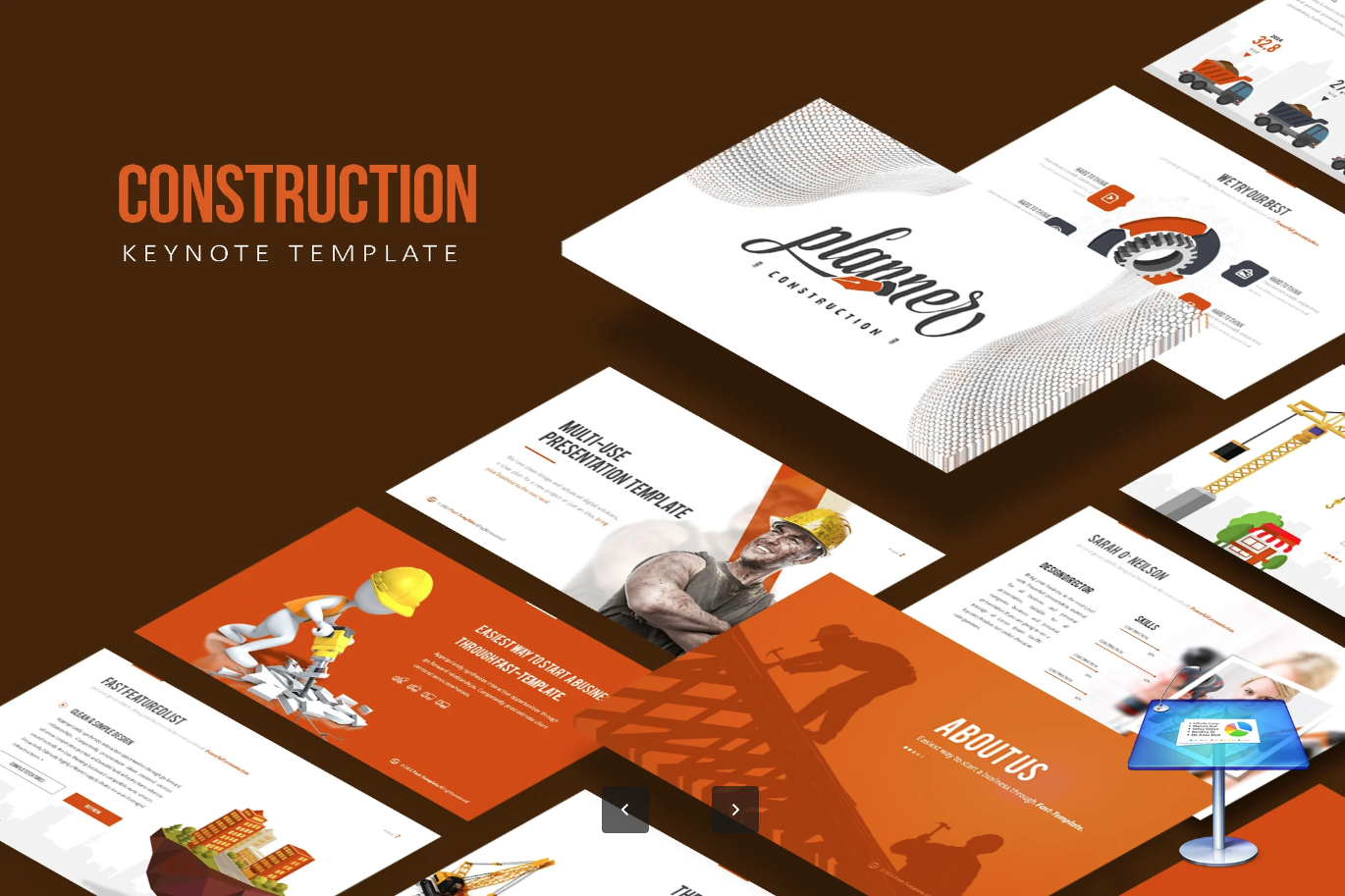高端建筑行业Keynote模板 商务风可编辑动态效果 工程汇报专用Construction Keynote Template-演示喵HUB
