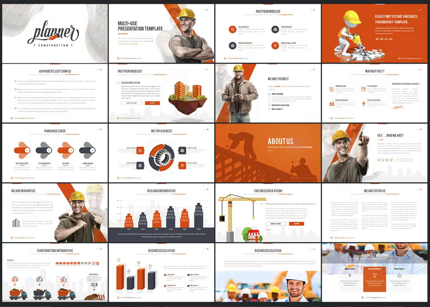 高端建筑行业Keynote模板 商务风可编辑动态效果 工程汇报专用Construction Keynote Template-演示喵HUB