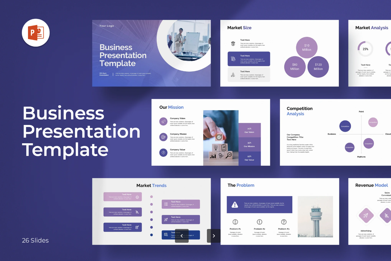 高端商务PPT模板可编辑企业汇报工作总结极简设计动态图表Business Presentation Template-演示喵HUB