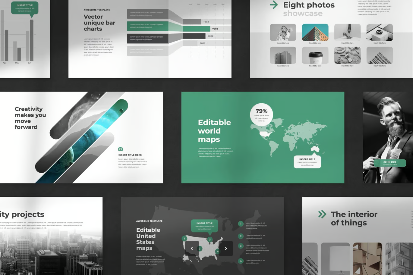 高级感动态PPT模板商务风可编辑简约大气创意动画工作汇报Evo Animated PowerPoint Template-演示喵HUB