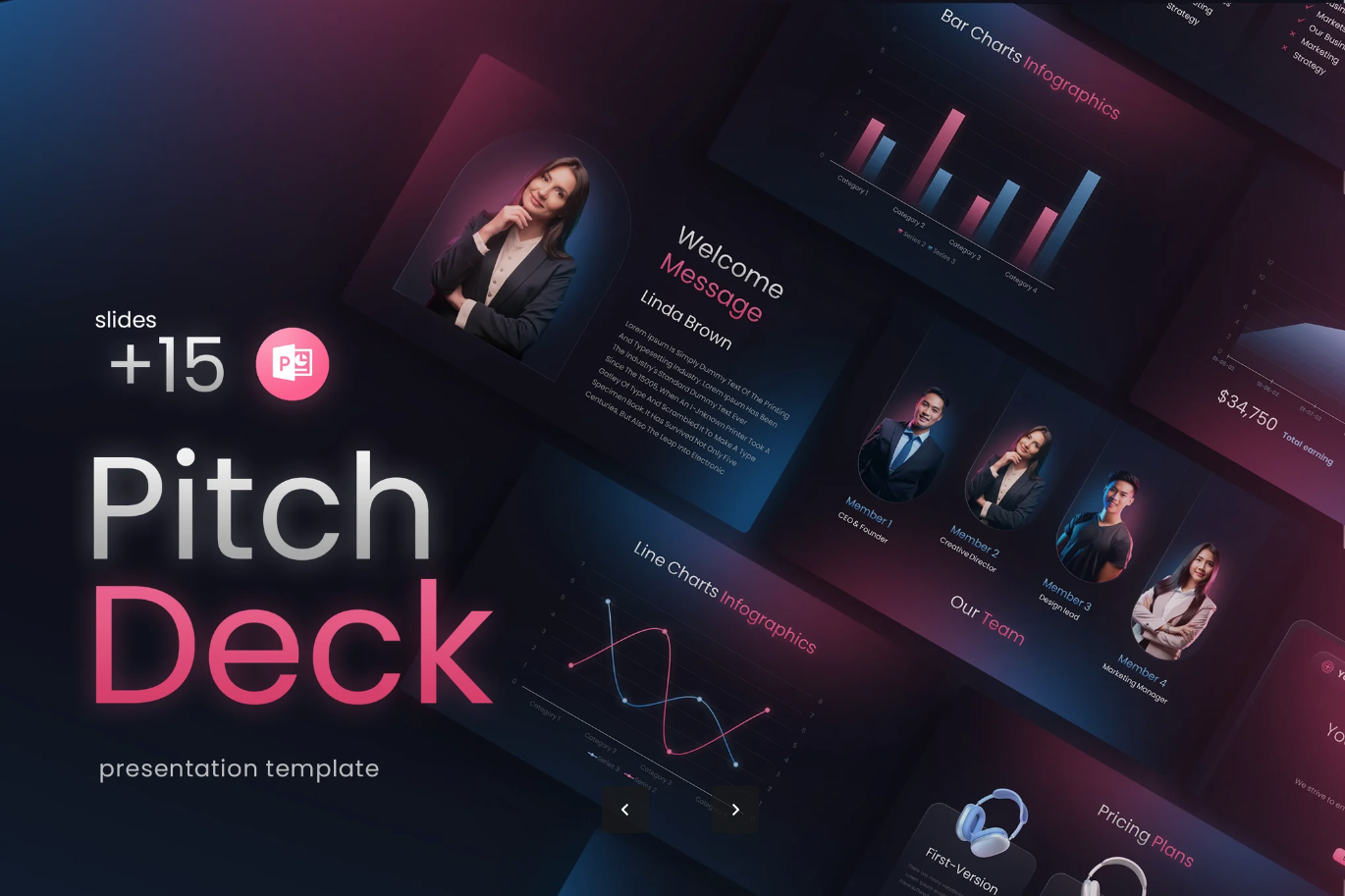 高端商务风路演PPT模板创业融资商业计划书可编辑简约现代Pitch Deck PowerPoint Presentation Template-演示喵HUB