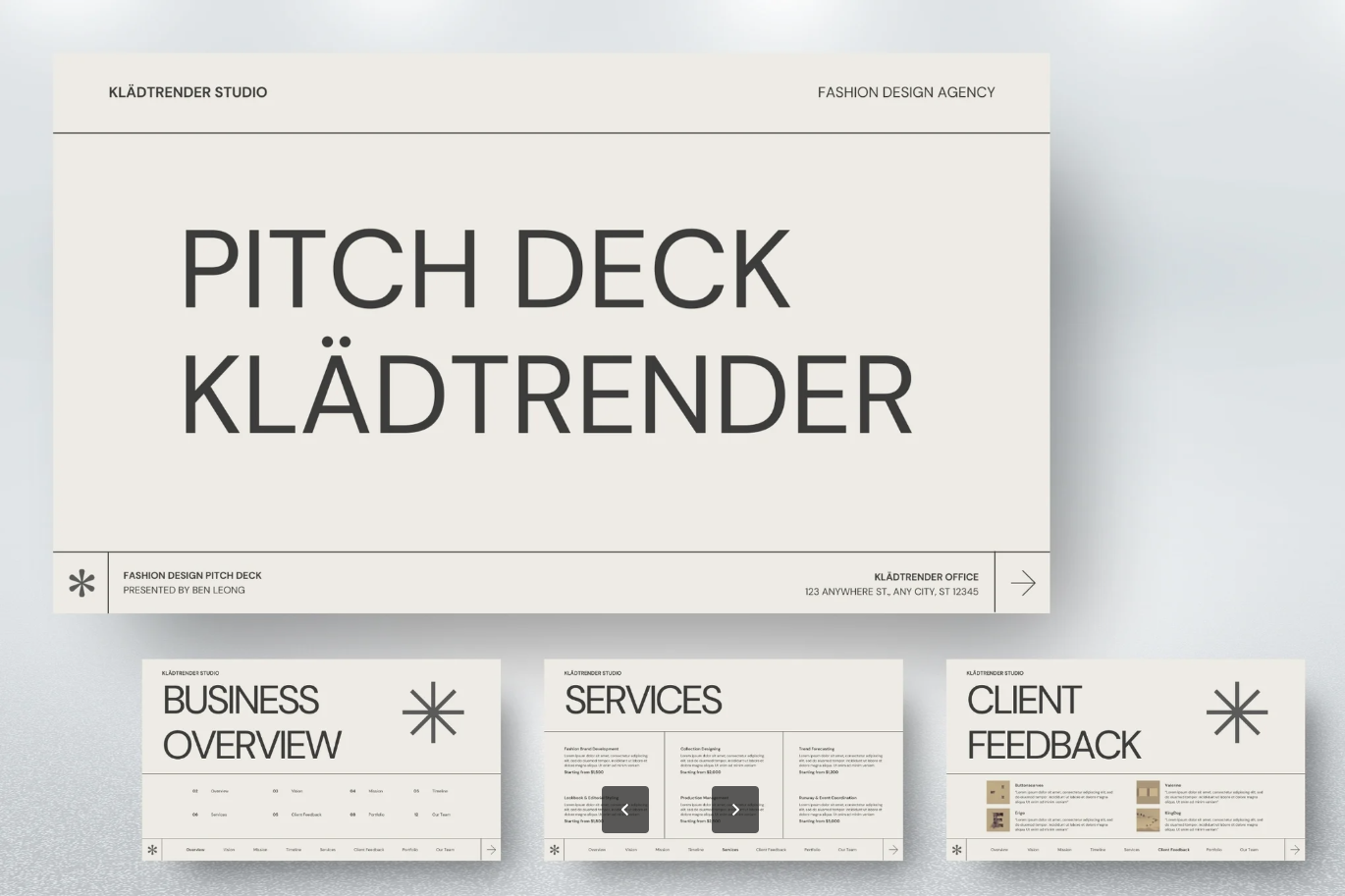 商务Pitch Deck模板高端大气可编辑动态PPT设计师款Pitch Deck-演示喵HUB