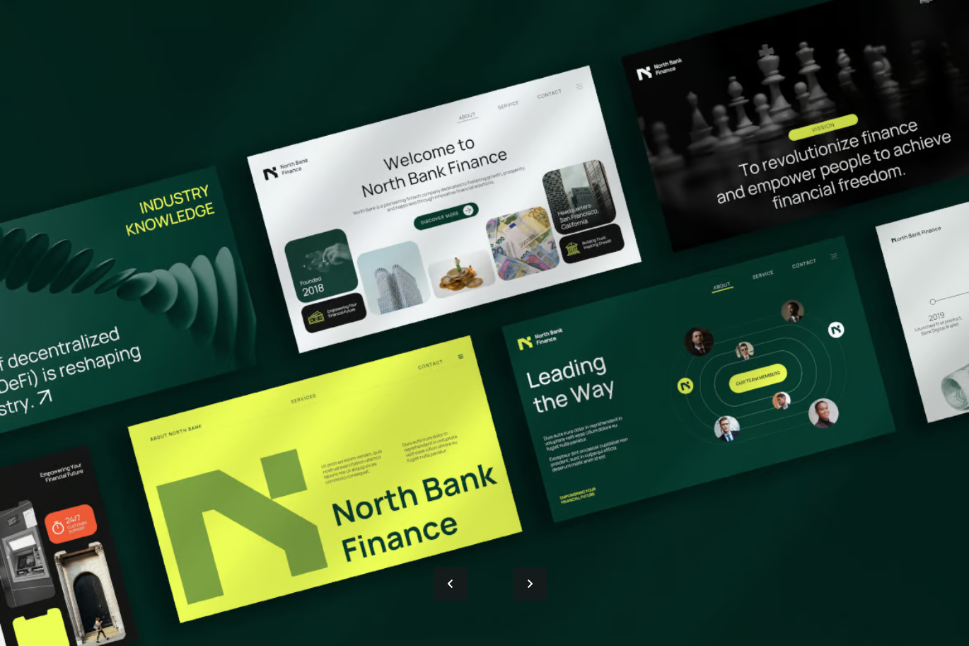 金融科技PPT模板高端商务可编辑动态图表数据分析极简风NorthBank Modern Fintech Powerpoint NF-演示喵HUB