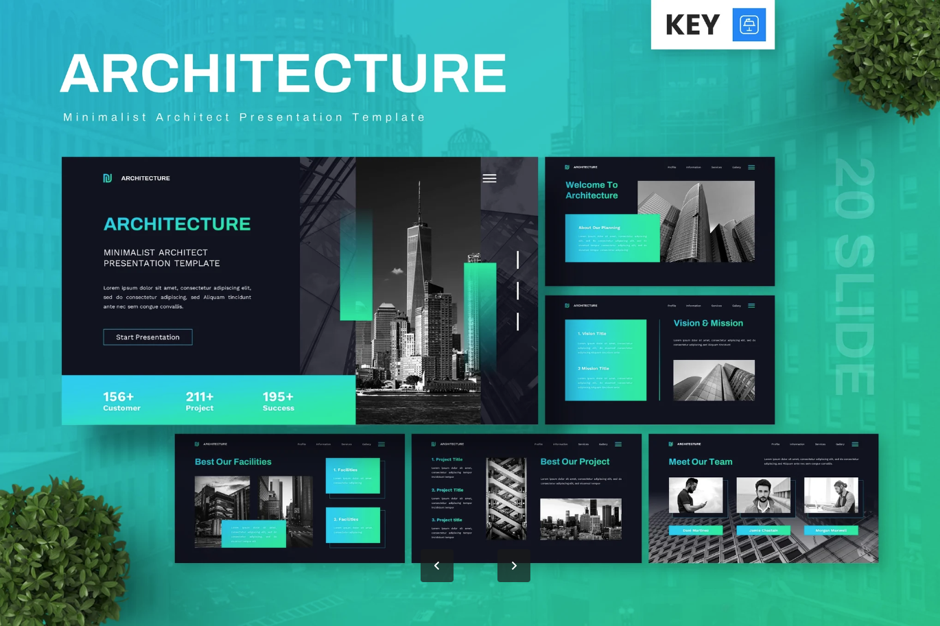 极简建筑风Keynote模板 建筑师专用PPT高端商务演示 高级感设计素材Architecture - Minimalist Architect Keynote-演示喵HUB