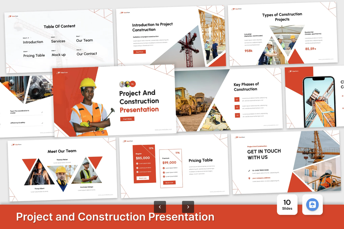 高端商务风工程项目PPT模板 Keynote建筑方案演示可编辑苹果专用Project & Construction Presentation Keynote-演示喵HUB