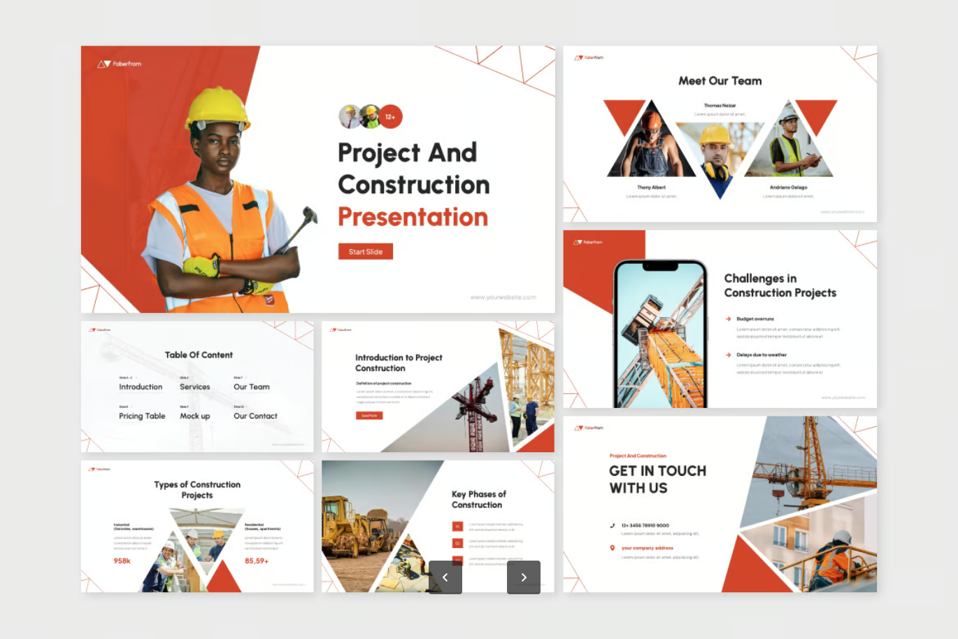 高端商务风工程项目PPT模板 Keynote建筑方案演示可编辑苹果专用Project & Construction Presentation Keynote-演示喵HUB