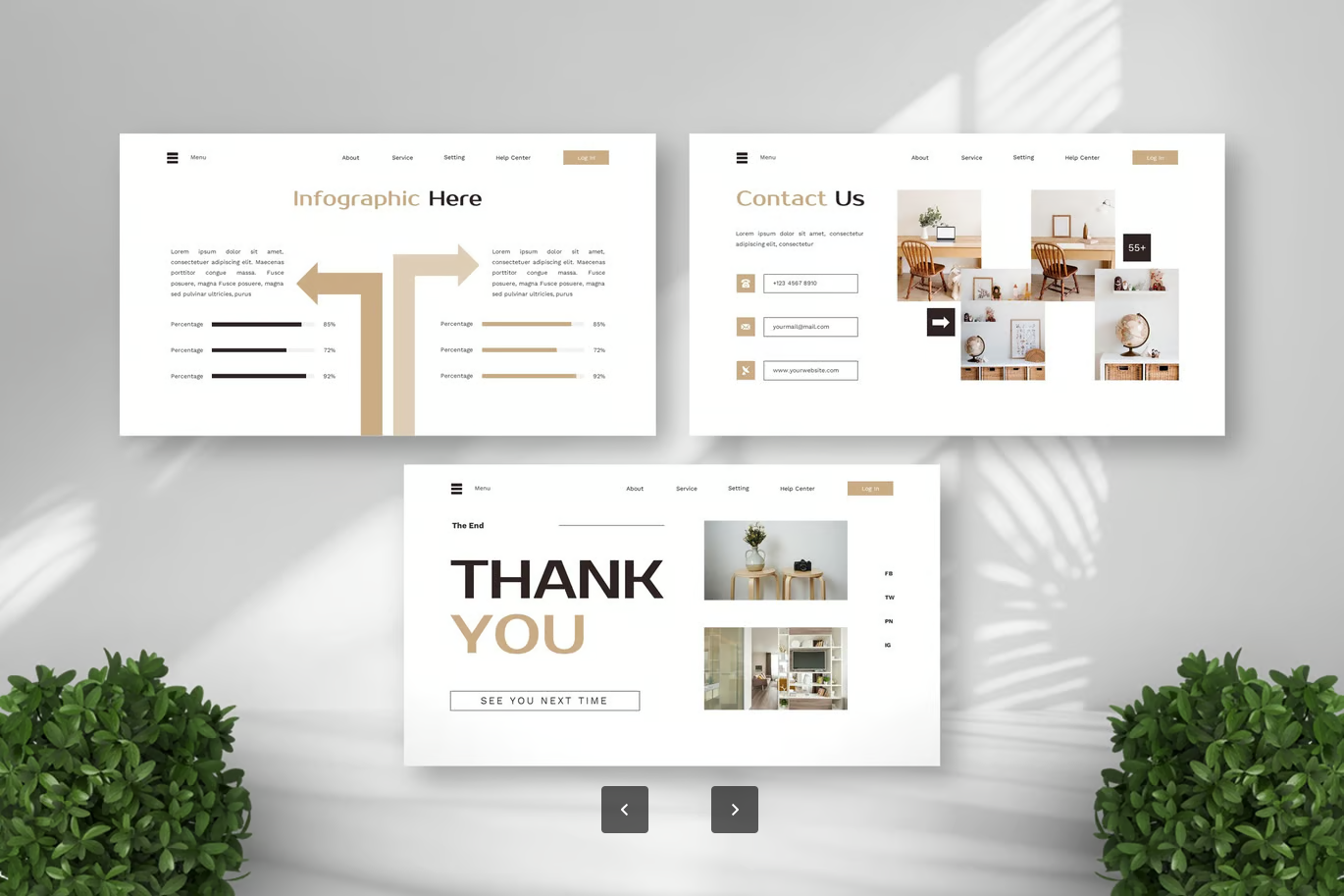 高端质感北欧风家具设计Keynote模板极简商务演示PPT可编辑Look Book - Furniture Keynote Templates-演示喵HUB