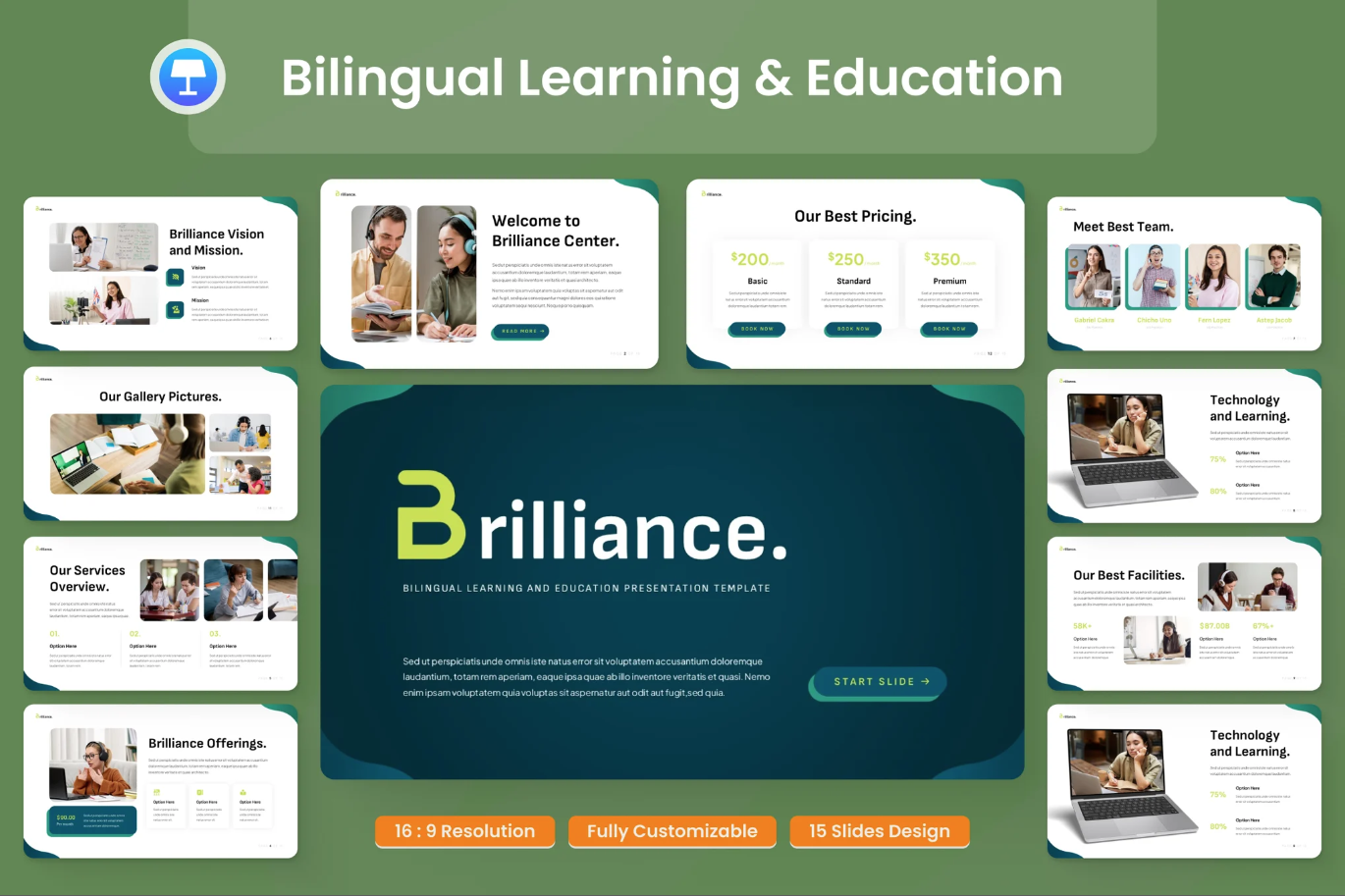 双语学习PPT模板可编辑中英文教育演示课件教师必备Bilingual Learning & Education Presentation-演示喵HUB