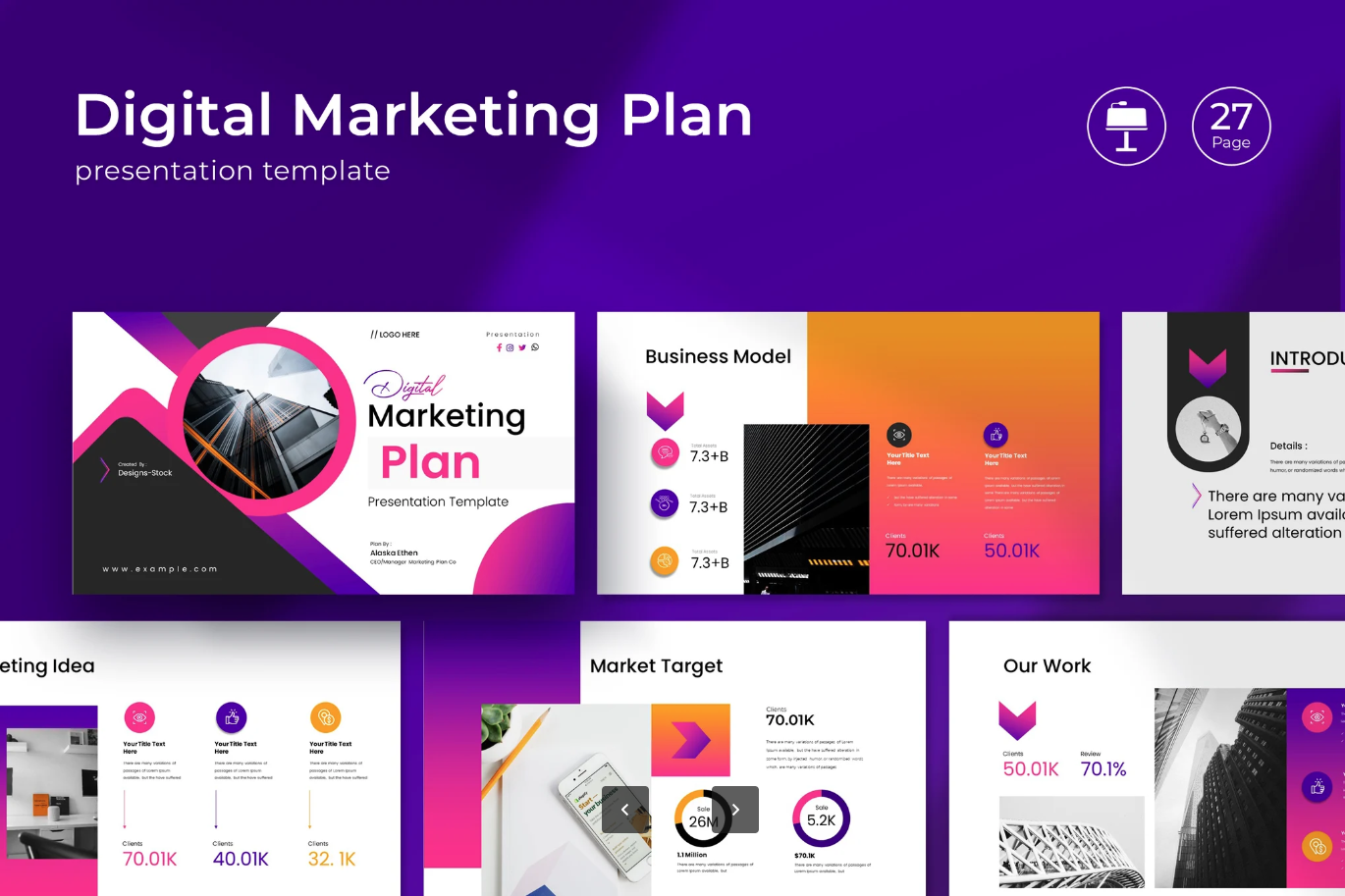 2024最新数字营销方案PPT模板可编辑企业级商务风策划案KeynoteDigital Marketing Plan Keynote Template-演示喵HUB